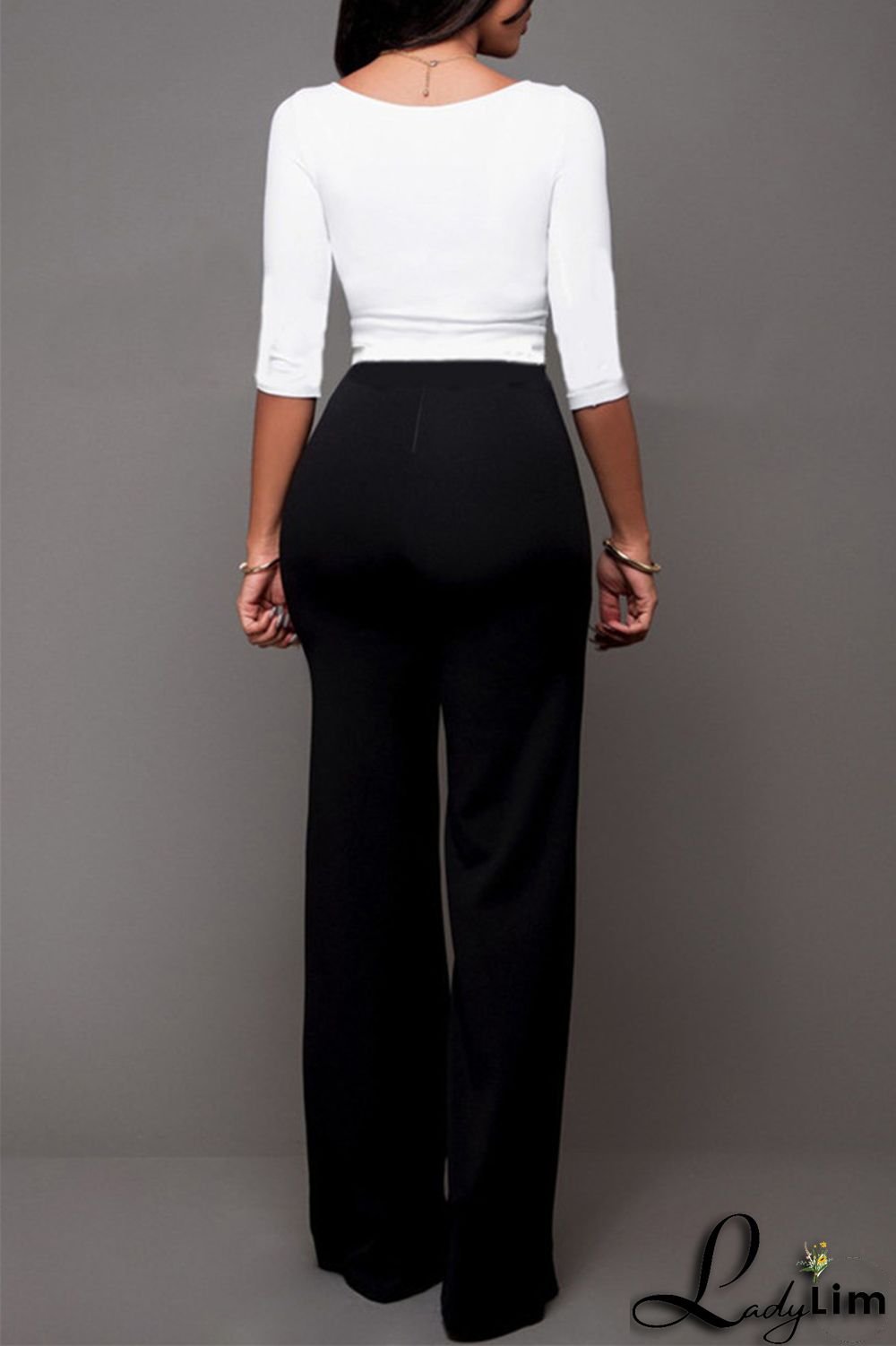 Rose Red Fashion Casual Solid Patchwork Regular High Waist Trousers