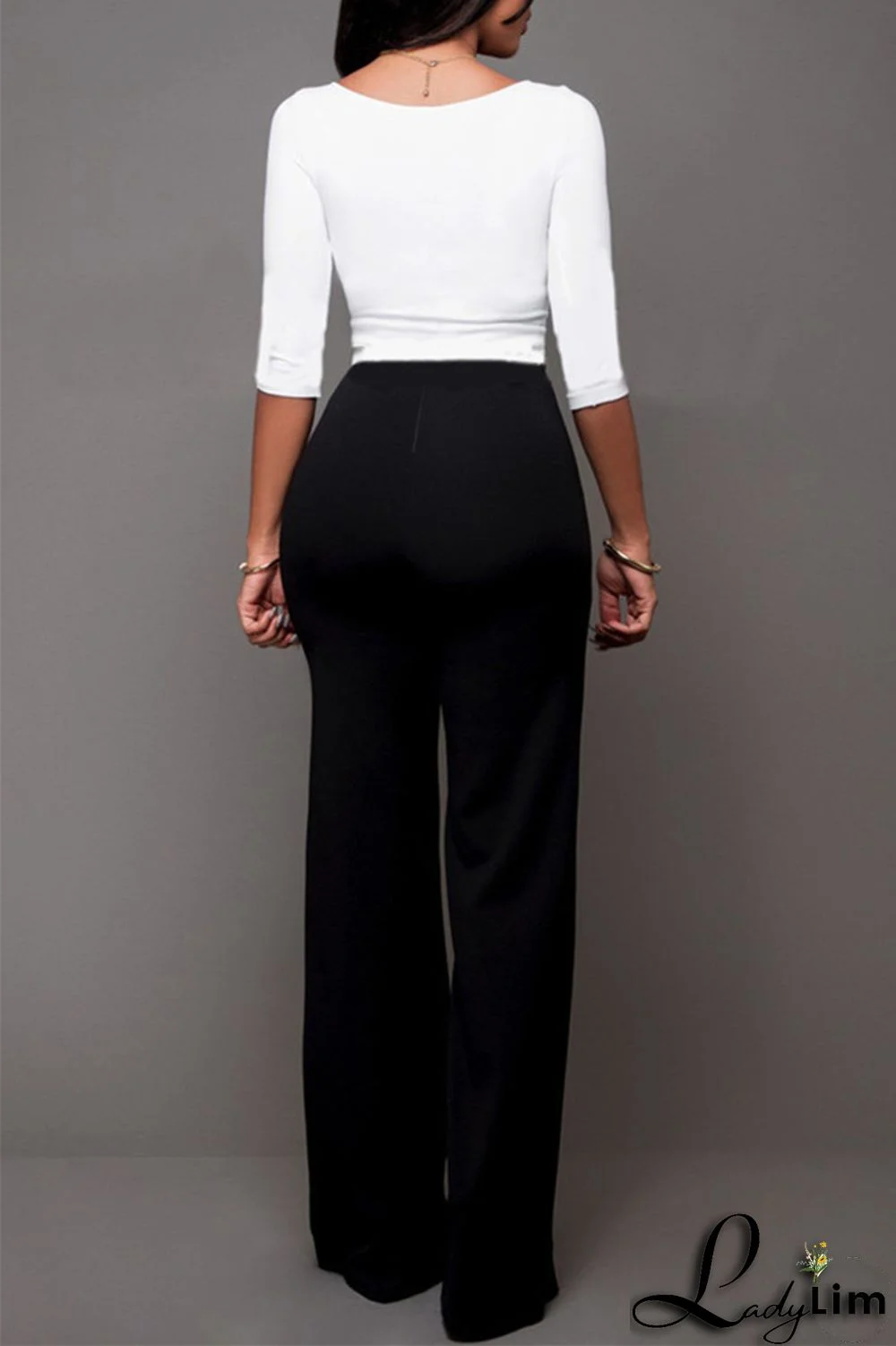 Rose Red Fashion Casual Solid Patchwork Regular High Waist Trousers