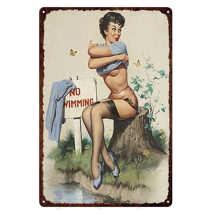 Sexy girl - Enseigne Vintage Métallique/enseignes en bois - 20*30cm/30*40cm