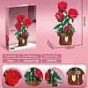 Artificial Flower Building Blocks for Adults Women for Home Office Decor (Rose)
