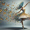 Diamond Painting-DIY Crystal Rhinestone Blue Butterfly Ballerina