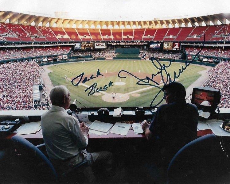 REPRINT - JACK BUCK - MIKE SHANNON St Louis Cardinals Legends 8 x 10 Photo Poster painting RP