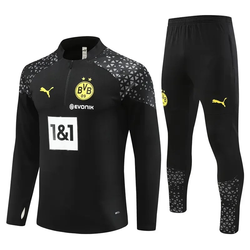 2023/2024 Dortmund Half-Pull Training Suit Black Football Shirt mysite
