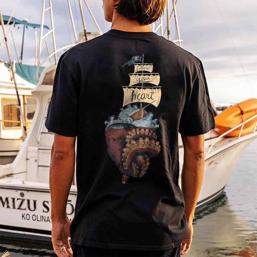 Follow Your Heart Printed Men's T-shirt