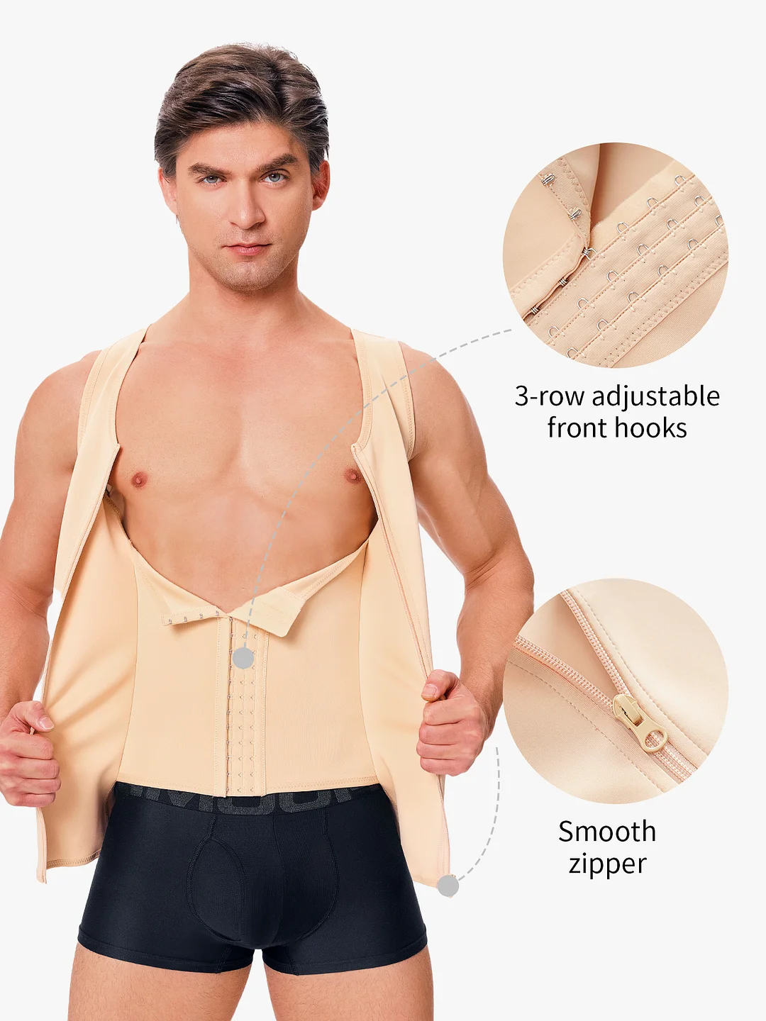 Zipper Belly Compression Workout out Waist Trainer Shapewear Tank Top