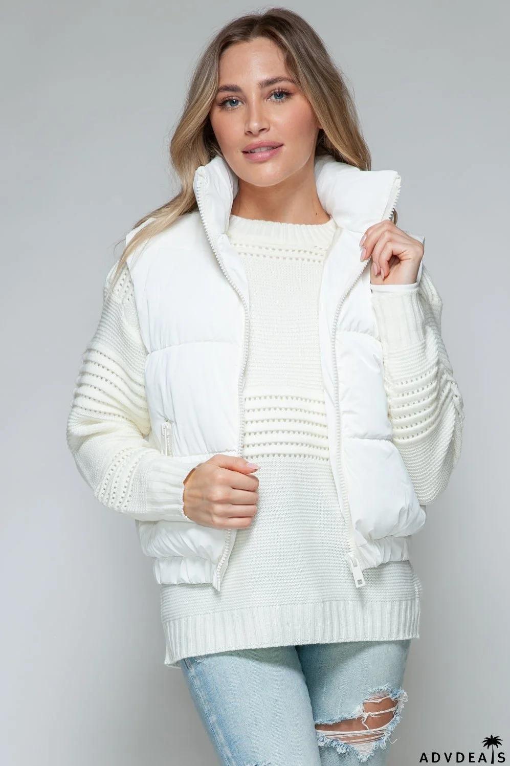 Snobbish quilted vest with fine fur lining