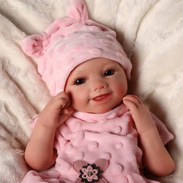 Babeside Sunny 12'' Full Silicone Reborn Baby Doll Lifelike Girl Awake Soft And Lovely Pink