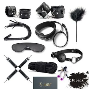pornhint Pornhint Sexy 10Pcs BDSM Toys Leather Bondage Sets Restraint Kits Sex Things For Couples/ Gift For Your Lover/ Wife/ Partner/