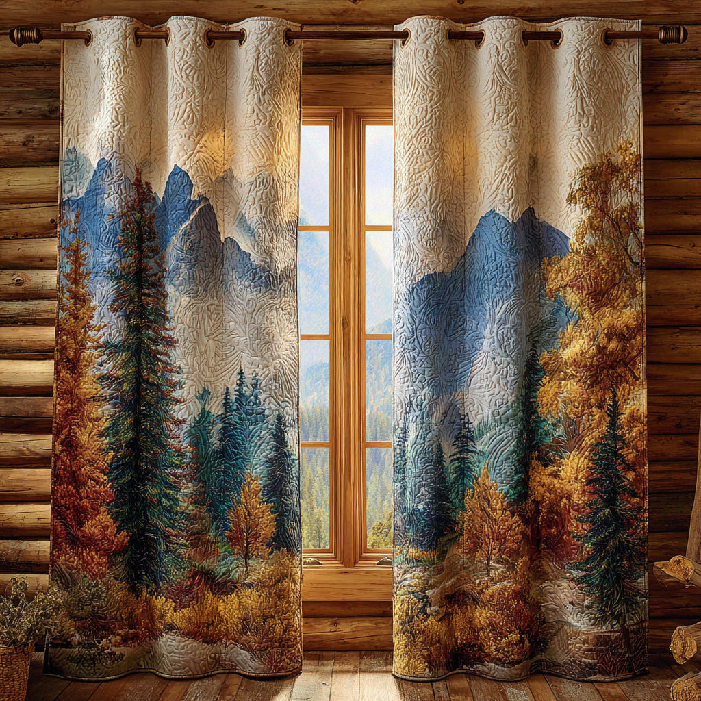 Mossy Grove Printed Quilted  Curtains NCU0DV8371