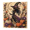 (30x30cm)Halloween Witch Pearl Painting Art Kits With Inner Frame Pearl Gem Paintings Picture Arts Craft for Adults Beginners Home Wall Decor