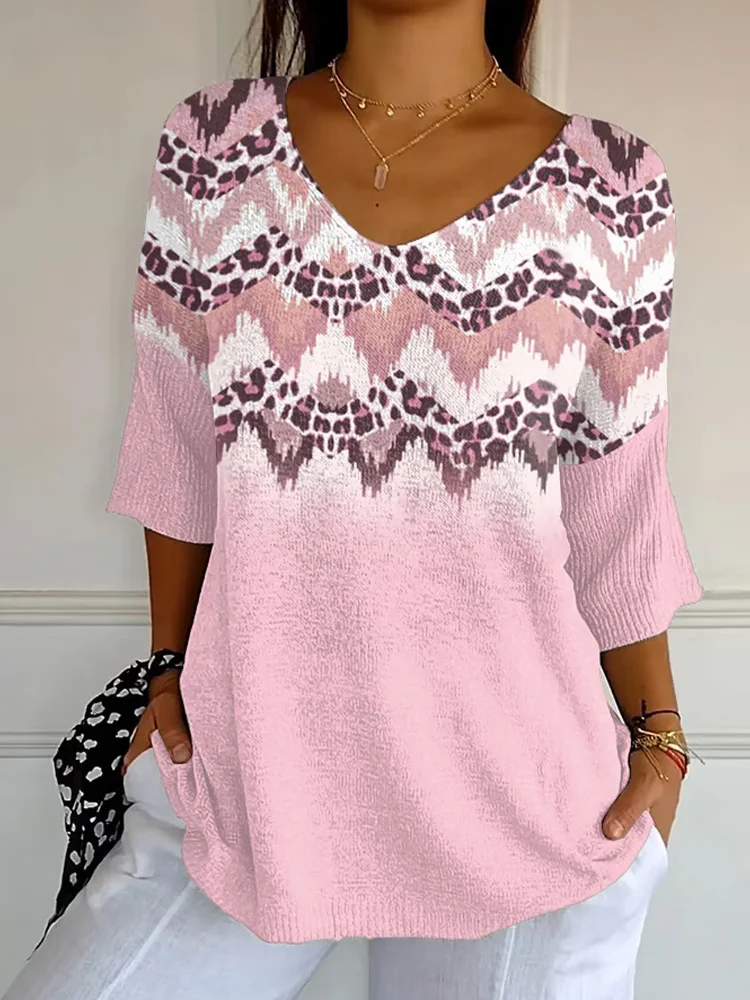 Women's Retro Floral Pink  Awareness Print Shirt