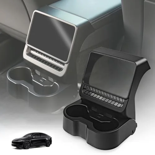Teslasy Rear Seat Cup Holder for Tesla Model Y Juniper & Model 3 Highland