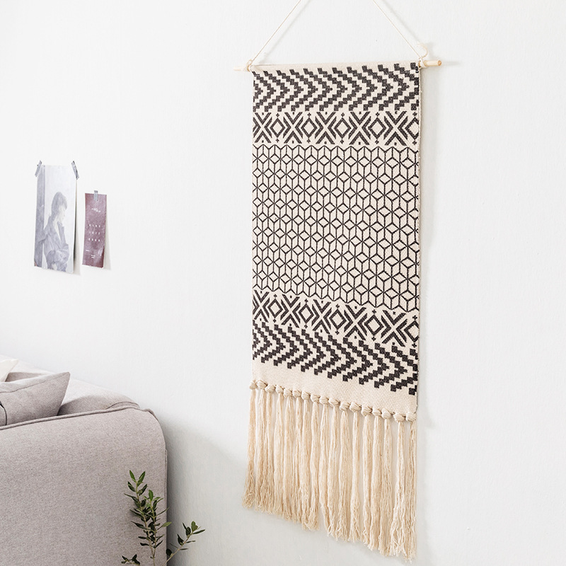 Rotimia Tassel hand-woven cotton hanging picture background wall cloth