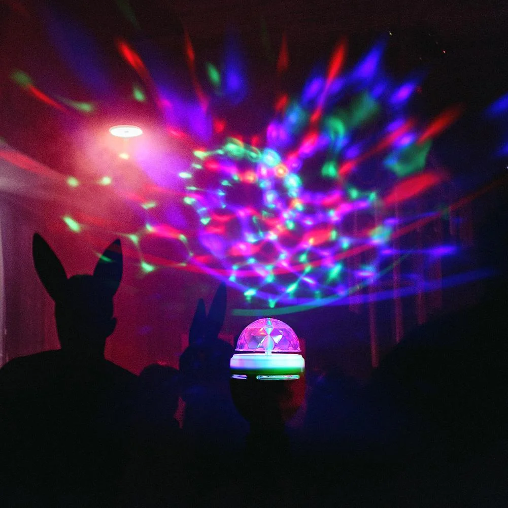 E27 RGB LED Bulb 3W Rotating Crystal Magic Ball Stage Party DJ Disco Light