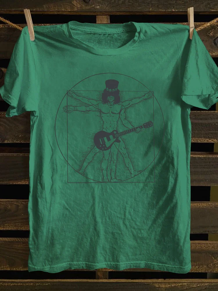 Rock Roll Vitruvian Man T-shirt