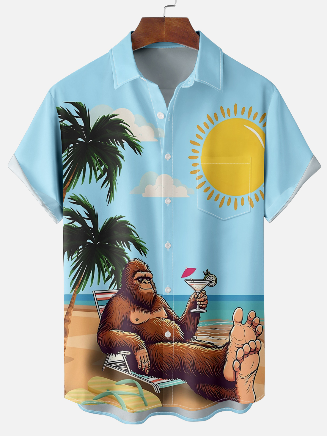 Men's Hawaiian Mr. Bigfoot Vacation Shirt PLUSCLOTHESMAN