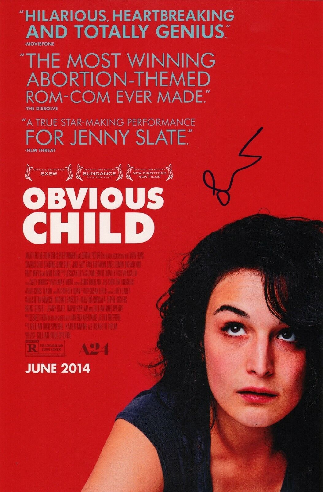 ~~ JENNY SLATE Authentic Hand-Signed Obvious Child - Donna Stern