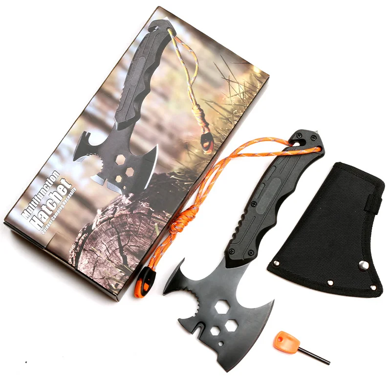 Multifunctional Ax Outdoor Portable Ax Combination Whistle Flint Stone Window Hammer Repair Emergency Tool