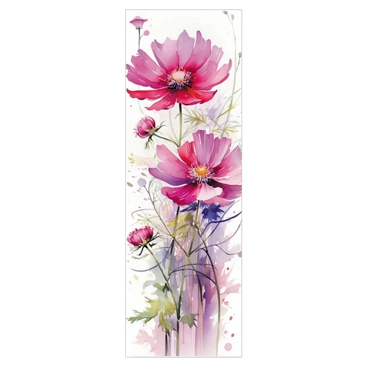 11CT Stamped Double-Sided Blossom Bookmark Embroidery Kit 18x6cm for Book Lovers