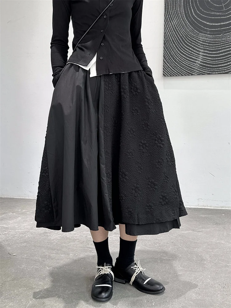 Dawfashion Techwear Streetwear-Dark Design Patchwork Skirt-Streetfashion-Darkwear-Techwear