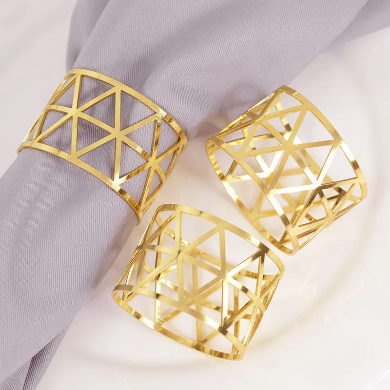 6pcs Rose Gold Napkin Ring Chair Buckles Birthday Party Table Decoration Wedding Favors Christmas Dinner Table Napkin Holders