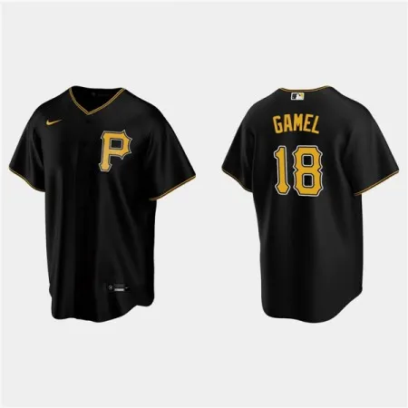 Men's Pittsburgh Pirates #18 Ben Gamel Black Cool Base Stitched Jersey HOJJ