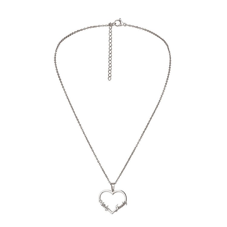 Peach Heart Custom Name Necklace
