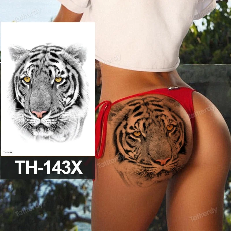 DIY Forest Design Waterproof Fake Temporary Tattoo Wolf Sexy Women Body Art Arm Tattoos Paper For Men Boys Girls Tatoo Large Big