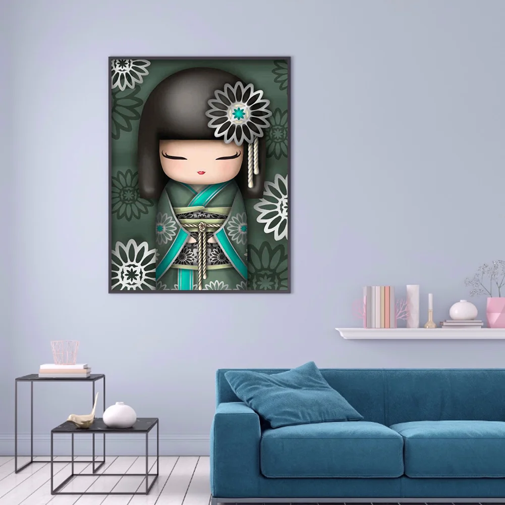 Diamond Painting - Full Round Drill - Kokeshi Doll(30*40cm)