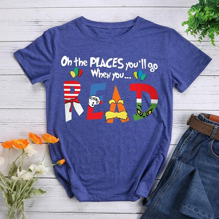 ANB - Oh the place you‘ll go when you read Book Lovers Tee-010654