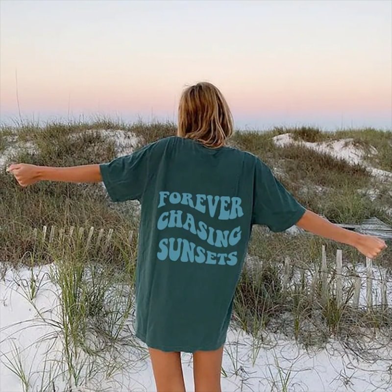 Forever Chasing Sunsets Print Women's T-shirt