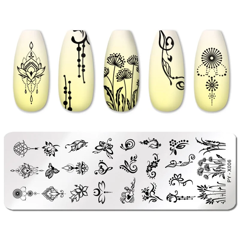 PICT YOU Valentine's Day Nail Stamping Plates Rose Flower Love Pattern Nail Art Plate Overprint Stamp Stencils Design Molds-Nail Inspo