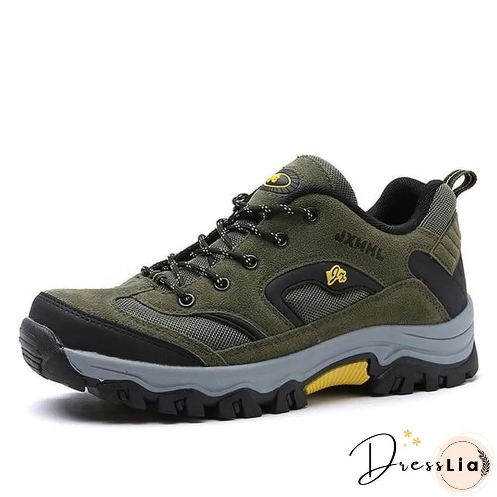 Fashion Men Shoes Comfortable Waterproof Outdoor Casual Shoes Lace-Up Rubber Sneakers