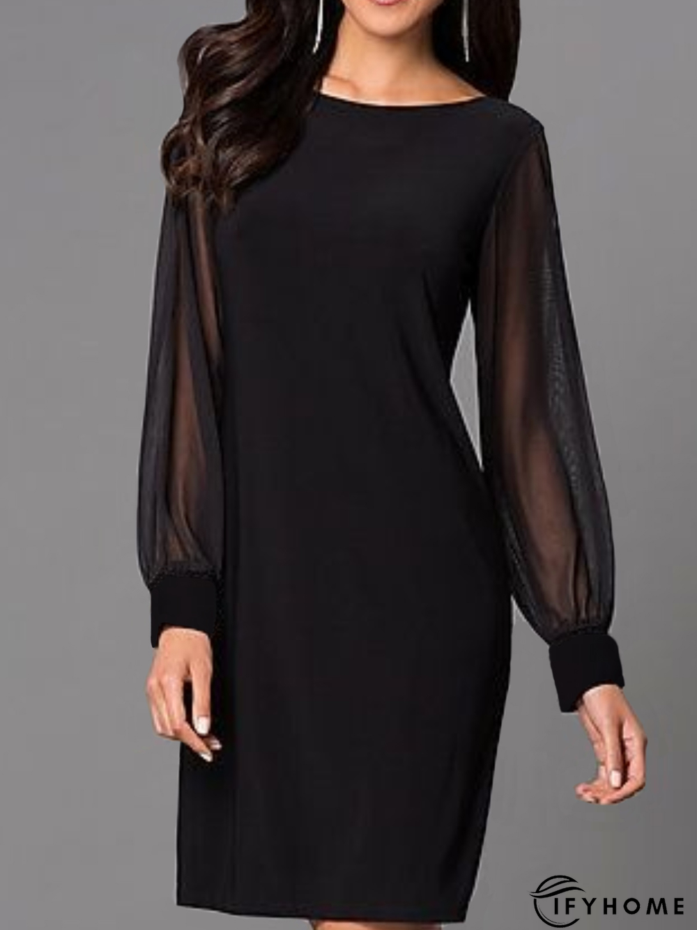 Party Long Sleeve Crew Neck Dress | IFYHOME