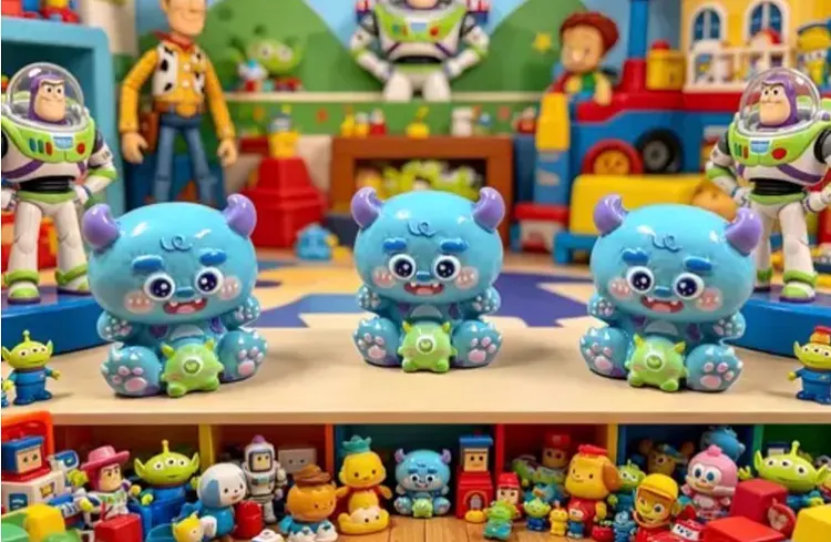 Mini blue monster resin charms