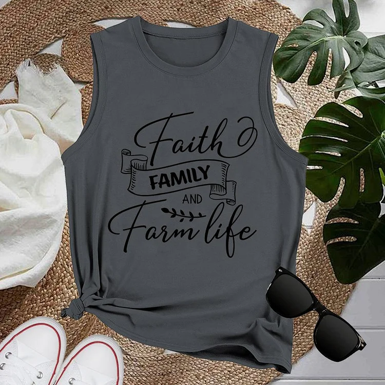 Faith Family And Farm Life Women Loose Tank Top-04888