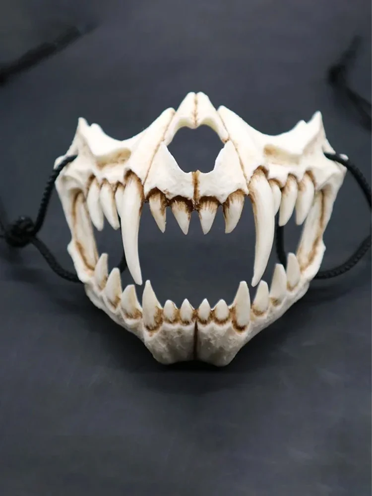 Comstylish Halloween Party Decoration Simulation Tiger Tooth Bone Plastic Mask