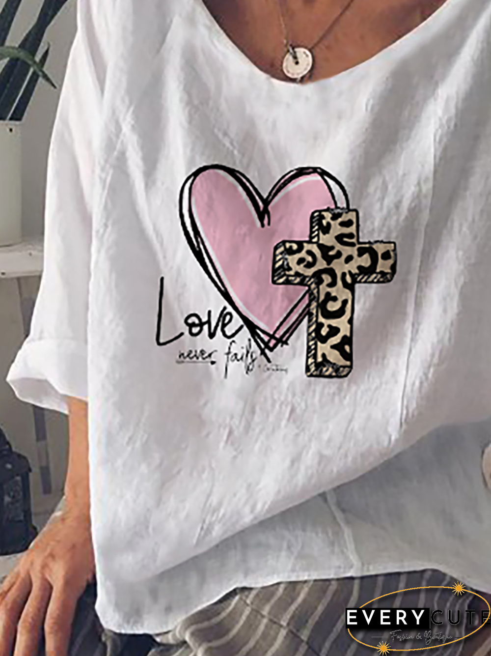 Plus size Easter Printed Casual Tops