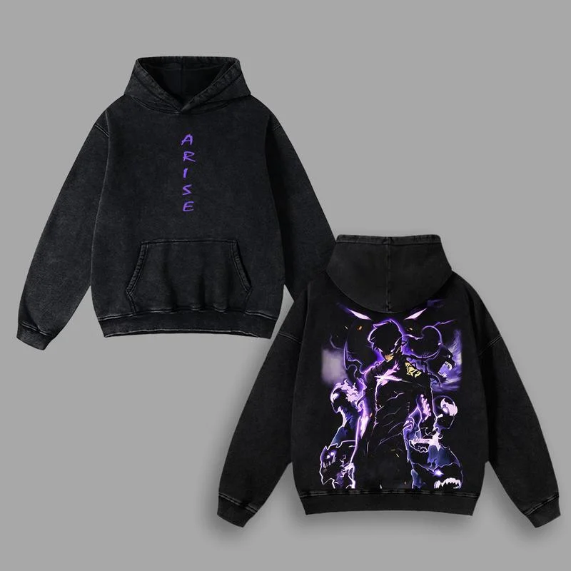 Arise Solo Leveling Printed Unisex Washed Hoodie
