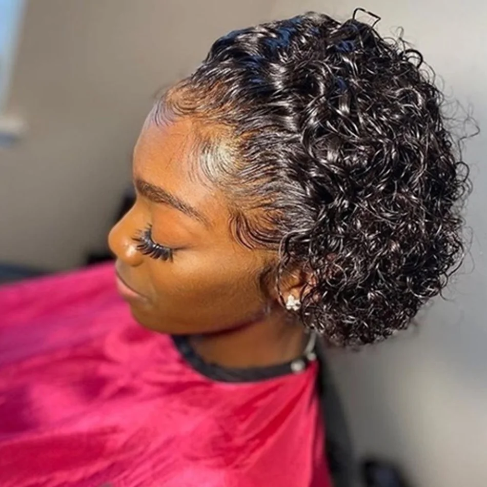 Short Bob Curly Deep Wave Lace  Wig For Women ELCNEPAL