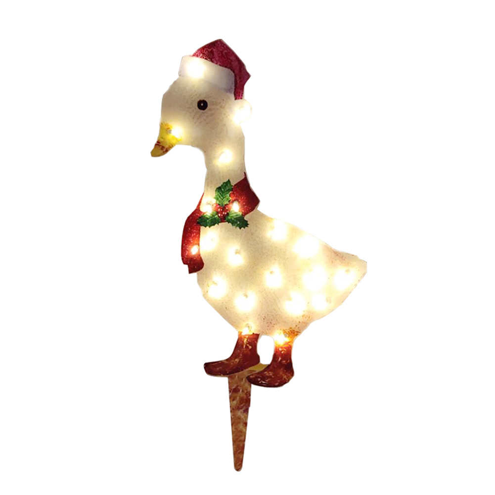 

Light-Up Duck Garden Stakes Lights Christmas Ornaments Lawn Outdoor Decor, 501 Original