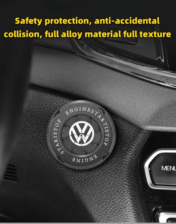 Metal Car One-touch Start Button Ignition Switch Rotating Protective Cover