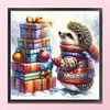 Christmas Hedgehog-11CT Stamped Cross Stitch 40*40cm/15.75*15.75in