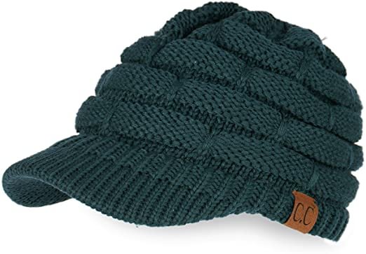 Hatsandscarf Exclusives Women's Ribbed Knit Hat with Brim