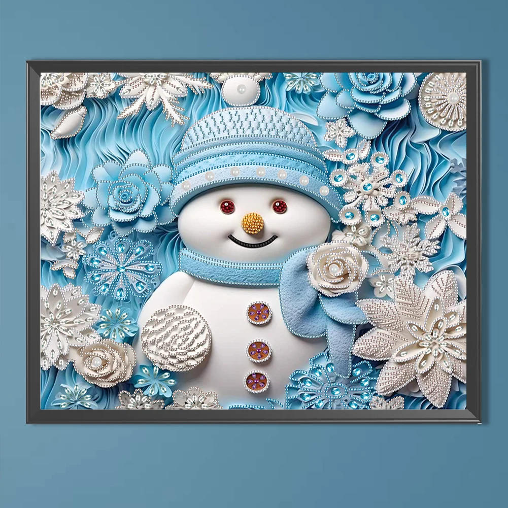 Diamond Painting - Partial Special Shaped Drill - Snowman(Canvas|50*40cm)