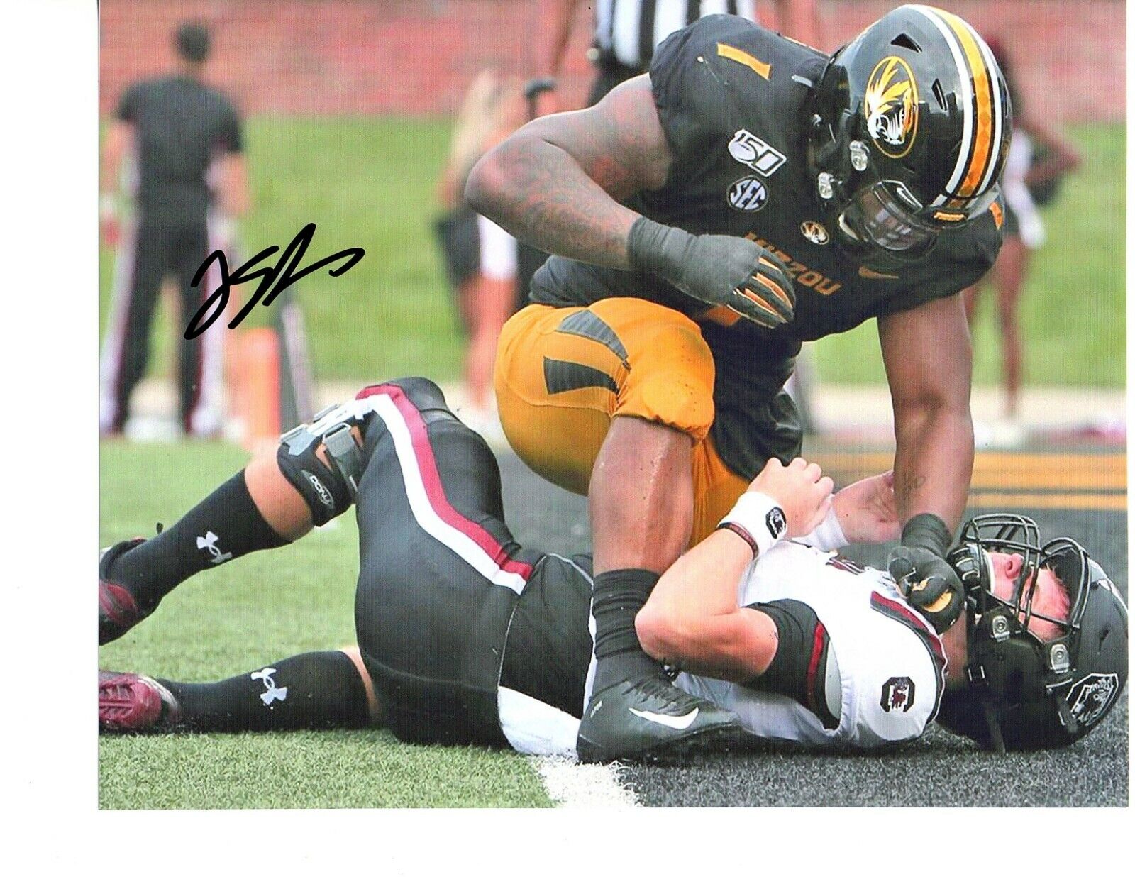 Jordan Elliott Missouri Tigers Signed autographed 8x10 football Photo Poster painting 2020 Draft