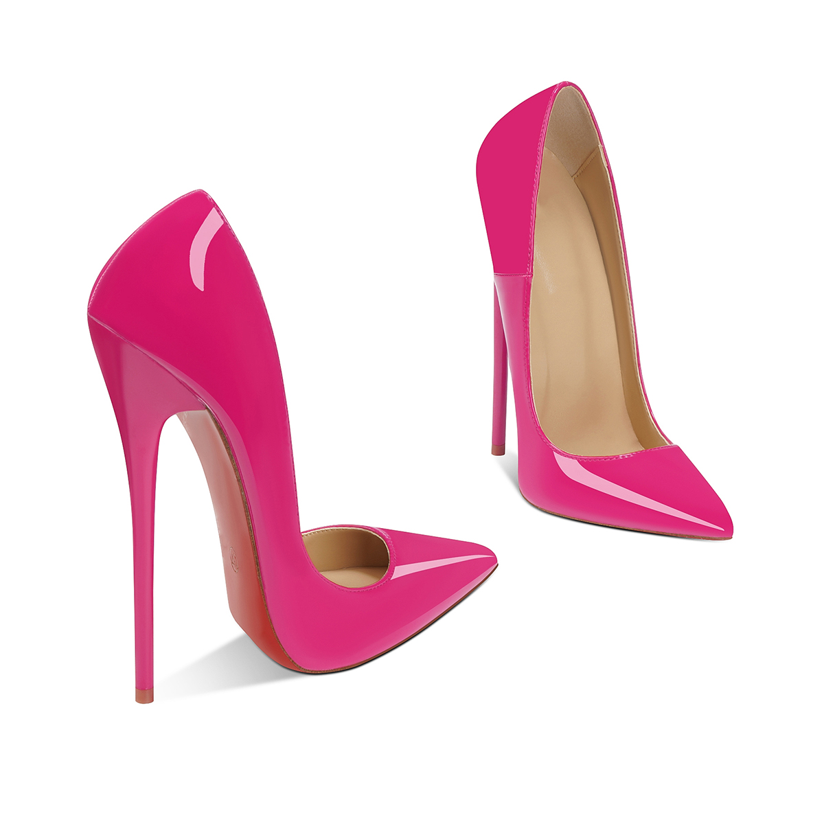 160mm Sky-High High Heels Red Bottom Shoes Classic Pointed Stiletto Heels-MERUMOTE