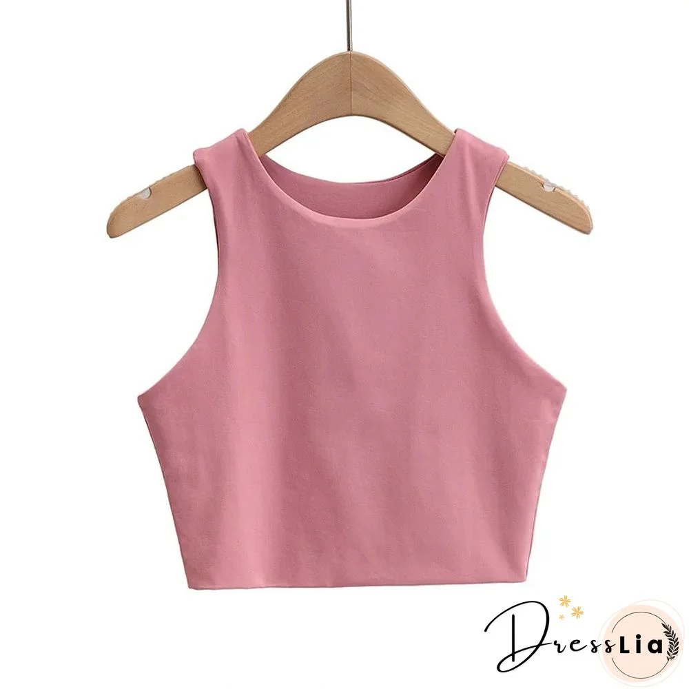 Summer Fashion Women Sexy Slim Tops O-neck Sleeveless Double Nylon Ladies Good Quality Tank Tops 6 Colors