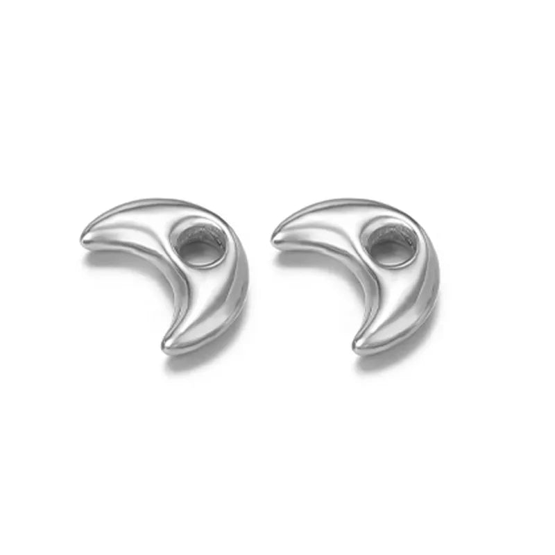 10 PCS/Package 16.5*16.5mm 18*17mm 19 * 18mm Hole 4~4.9mm 304 Stainless Steel Triangle Moon Flower Beads