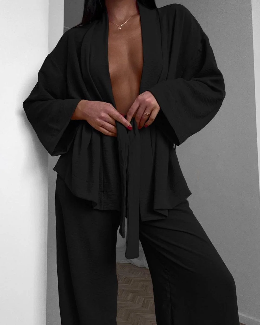 Nigikala Nigikala Women's Loose Comfortable Nine-Sleeve Trousers Pyjamas Two Sets Of Homewear Women